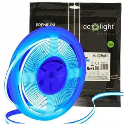 Immagine prodotto di Striscia LED 12V COB 45W 480LED 2835 Blu 8mm 5m ECOLIGHT