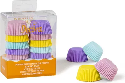 Produktbild von Mini pastellfarbene Muffin-Körbchen 200 Stück 3,2x2,2cm
