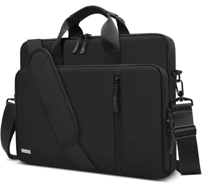 Immagine prodotto di Borsa per laptop a tracolla - Borsa per laptop da 14 15,6 16 17,3 pollici - Nero