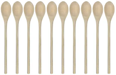 Productafbeelding van Set van 10 ovale houten lepel van 30 cm