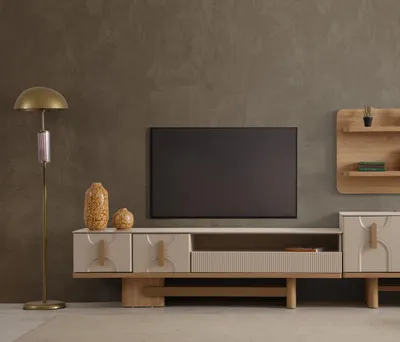 Obrázek produktu pro Moderní béžová televizní skříňka spodní skříňka Nábytek do obývacího pokoje