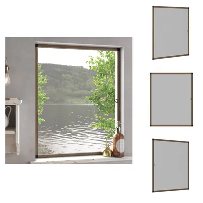 Produktbild von vidaXL Insektenschutz für Fenster Braun 100x120 cm -  Fliegengitter