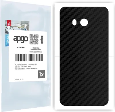 Produktbild von apgo Rückseite Schutzfolie für HTC U11 -  Hinten Schutzfolie Carbon, Rückseite Folie schützt vor Kratzern und Fingerabdrücken