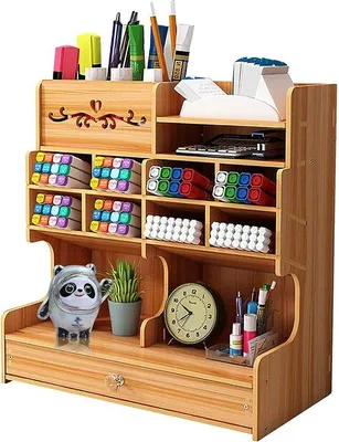 Produktbild von Famanu Schreibtisch-Organizer mit Schublade - Braun