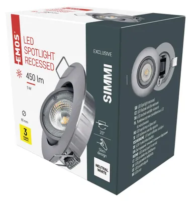 LED bodové svítidlo SIMMI 8 cm, 5 W, neutrální bílá