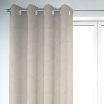 Produktbild von SCHÖNER LEBEN. Vorhang Jacquard Blätter hellbeige weiß 245cm Aufhängung Ösen