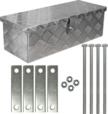 Image de Truck Box Caisse de Transport Remorque Boîte à Outils Chequer Plaque en Alu y compris matériel de montage D025 trucky