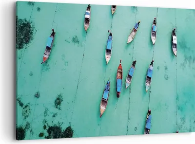 Produktbild von Bild auf Leinwand - Leinwandbild - Einteilig - Boote mit Luft - 120x80cm - Wand Bild - Wanddeko - Wandbilder - Leinwanddruck - Bilder - Wanddekoration - Leinwand bilder - Wandbild - AA120x80-4362