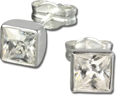 Produktbild von SilberDream Ohrstecker für Damen 925 Silber weiß Zirkonia Ohrringe SDO558W
