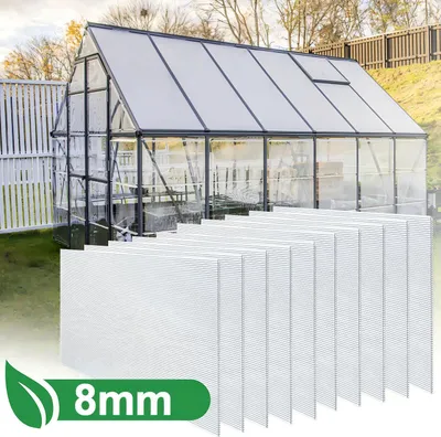 Produktbild von Ikodm 5x Polycarbonat Hohlkammerplatten 8mm Transparent UV Doppelstegplatten 3,66m²