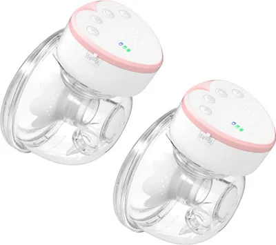 Produktbild von Tragbare Milchpumpe, freihaendige elektrische Milchpumpe zum Stillen, 4 Modi, 12 Saugstufen, geraeuscharm, integrierter Akku mit 180 ml Milchauffangbehaelter fuer Zuhause, Reisen, 2er-Pack