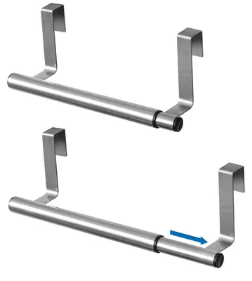 Produktbild von Spread | Türhandtuchhalter, Handtuchstange Teleskop | Gebürsteter Edelstahl | Solide, Ausziehbar, Zum Einhängen | 25-40 x 8 x 9 cm