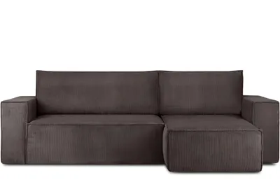 Obrázek produktu pro Konsimo levá/pravá rohová pohovka s funkcí spaní s područkami "NAPI", hnědá, manšestrová látka, loft, 262x89x148cm