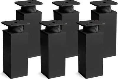 Image de Ensemble de pieds de table élégant et modulable en métal noir.