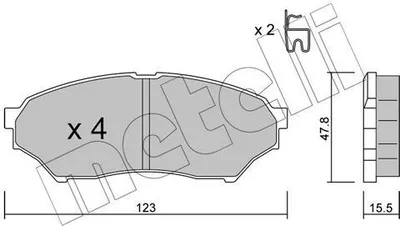 Produktbild von METELLI 22-0397-0 Bremsbeläge Satz Vorne Bremsklötze für MITSUBISHI PAJERO PININ (H6W, H7W)
