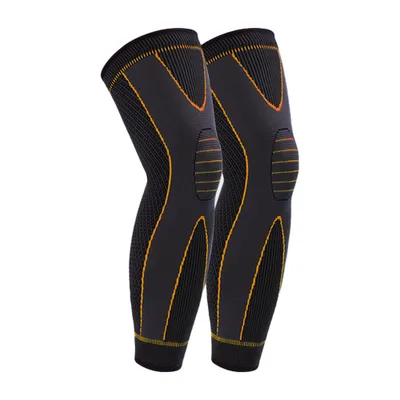 Produktbild von Extra lange Bein- und Wadenbandage, Kniebandage für Basketball, Fußball, Knieschmerzen, Training, Orange, XXL