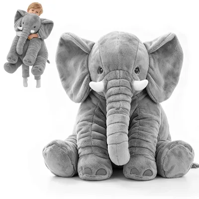 Image de Peluche éléphant, 60 cm, douce et câline, idéale pour les chambres d'enfants