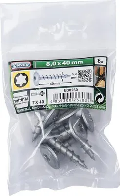 Immagine prodotto di Vite per pali Connex TX40 8x40 VZ, confezione da 8 pezzi – B30260
