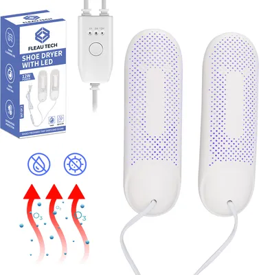 Produktbild von fleau Schuhtrockner, UV-Funktion, Schuhheizung, Geruchsbeseitiger, Timer, ABS, Weiß, 20 x 3.5 x 6 cm, für Schuhe, Stiefel & Handschuhe