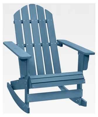 Produktbild von Adirondack Schaukelstuhl aus massivem Tannenholz in Blau
