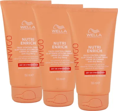 Produktbild von Wella Invigo Nutri Enrich Frizz Control 3 x 150 ml glättende Stylingcreme Set
