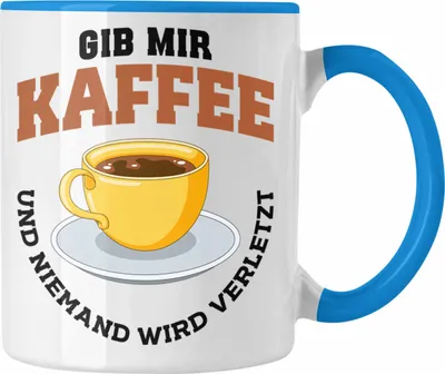 Produktbild von Trendation - Kaffeetrinker Geschenk Kaffee Grafik Spruch Geschenkidee Kollegin Kollege Arbeit (Blau)