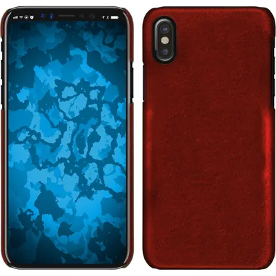 Produktbild von PhoneNatic Case kompatibel mit Apple iPhone X / XS - Hülle rot gummiert Hard-case Cover