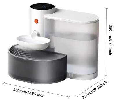Produktbild von Intelligenter Haustier Trinkbrunnen - Automatischer Katzenbrunnen - 3L kabellos - Wiederaufladbar - Sehr leise - LCD-Display mit Timer - Weißer Kunststoff