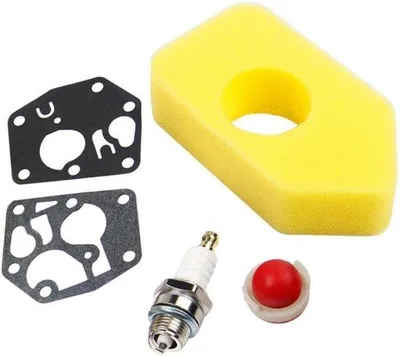 Immagine prodotto di Filtro dell'aria per motore Briggs Stratton Quattro da 3,5-4,5 CV con gruppo membrana del carburatore e valvola di priming