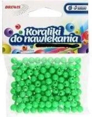 Obrázok produktu pre Zelené korálky na navliekanie + návleky 6mm 16g