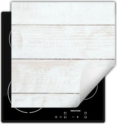 Produktbild von DarHaus Herdabdeckplatte 50x52 cm Anti Rutsch Matte Aufrollbar, weiß - Holz