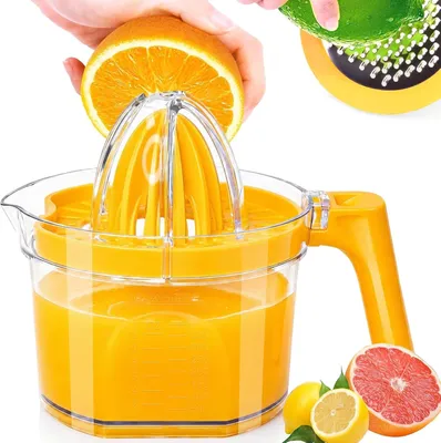 Produktbild von 4-in-1 Zitruspresse manuelle Entsafter - Zitruspresse mit Behälter