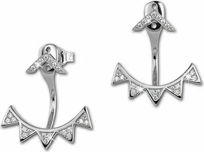 Produktbild von SilberDream weiß Ohrringe Ear Cuff Dreiecke Zirkonia Silber Ohrstecker GSO449W