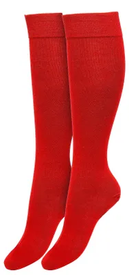 Produktbild von Bonnie Doon Damen-Kniestrümpfe, Rot, Größe 35/38 – 2 Paar – Kniestrümpfe – 2er-Pack – Multipack – Hervorragender Tragekomfort – Kniehoch aus Baumwolle – Rutschfest – Unifarben – ® – Rot – OL834302.337