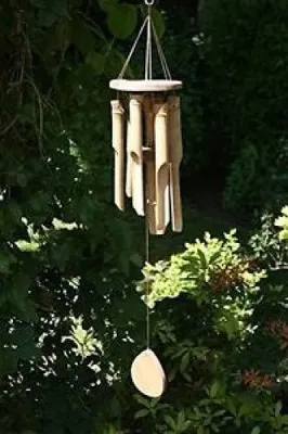 Produktbild von Windspiel aus Bambus mit sanftem, beruhigendem Klingeln, Offwhite