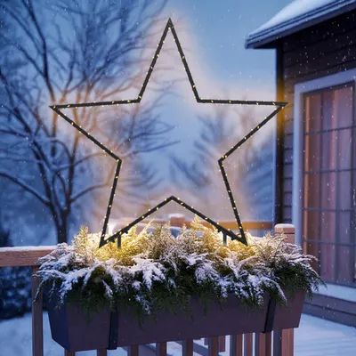 Image de LED étoile fiche de jardin avec 150 LED - 66,5 x 60 cm - Garten Balko nTerrasse Deko éclairage blanc chaud