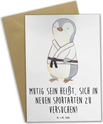Produktbild von Mr. & Mrs. Panda babykarte Neue Sportart versuchen - Weiß - Geschenk, Selbstvertrauen, Ermutigung, osterkarte, Zuversicht, dankeskarten, osterkarten, Trost, Vertrauem