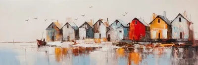 Produktbild von ARTUNIVERSE Leinwandbild Lakeside Living 50 x 150 cm