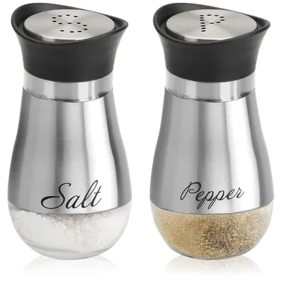 Salz- und Pfefferstreuer-Set, 2er, Edelstahl/Glas, 125 ml