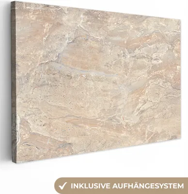 Zdjęcie produktu dla OneMillionCanvasses® - Obrazy na płótnie - 140x90 cm, Marmur - Wapno - Piasek - Tekstura, Dekoracja ścienna - Zdjęcie na płótnie - Obraz na drewnianej ramie