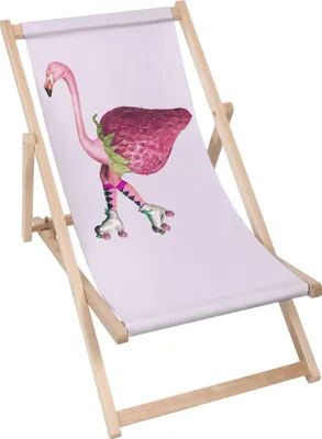 Immagine prodotto di Lettino pieghevole in legno Dreamroots, fino a 130 kg, lettino pieghevole con regolazione dell'inclinazione dello schienale in 3 fasi, Fenicottero rosa con paglia