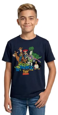 Produktbild von Spreadshirt Toy Story Charaktere Teenager T-Shirt, 134/146 (9-11 Jahre), Navy