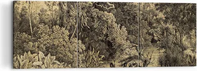 Produktbild von Bild auf Leinwand - Leinwandbild - 3 Teile - Dschungel Eingeborene Fluss - 120x40cm - Wand Bild - Wanddeko - Wandbilder - Leinwanddruck - Bilder - Wanddekoration - Leinwand bilder - CA120x40-4406