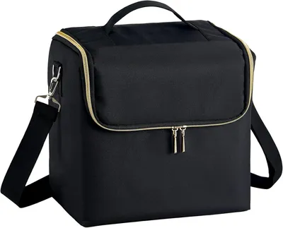 Produktbild von Make up Koffer Kosmetikkoffer Make up Tasche Schminkkoffer Kosmetiktasche Schminktasche Make up Organizer Tasche Beauty Case Friseurtasche,Faltbares Modell schwarz