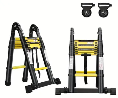 Image de Échelle télescopique – Échelle extensible – Aluminium – Capacité de charge maximale : 150 kg – Compacte et légère