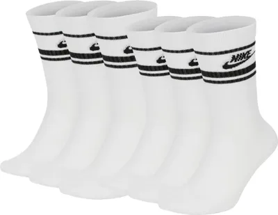 Produktbild von NIKE Uni 6er Pack Sportsocken - Everyday Essential Stripe, einfarbig Weiß/Schwarz 38-42
