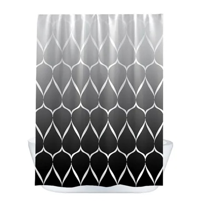 Imagen del producto de Cortina de ducha de 180x200 cm, impermeable, para bañera, con tratamiento anti-moho, con anillas