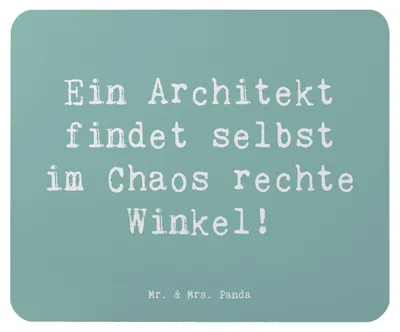 Produktbild von Mr. & Mrs. Panda Mauspad Spruch Architekt Chaos - Meeresbrise - Geschenk, Hingabe, Mousepad, Proportionen, kreative Geschenke, Mouse Pad, Architektur, Planungsliebe, pc