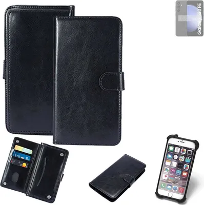 Produktbild von K-S-Trade 360° Hülle kompatibel mit Samsung Galaxy S23 FE schwarz Kunstleder Case BookCase WalletCase Kunstlederederhülle Handyhülle, Rundumschutz