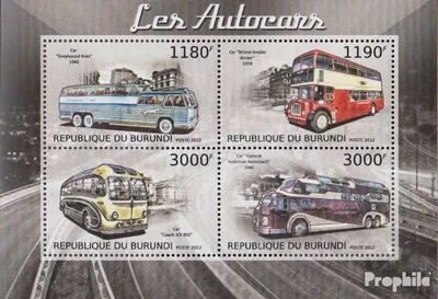 Produktbild von Briefmarken Burundi 2012 Mi 2903-2906 Kleinbogen (kompl.Ausg.) postfrisch Historische Autobusse